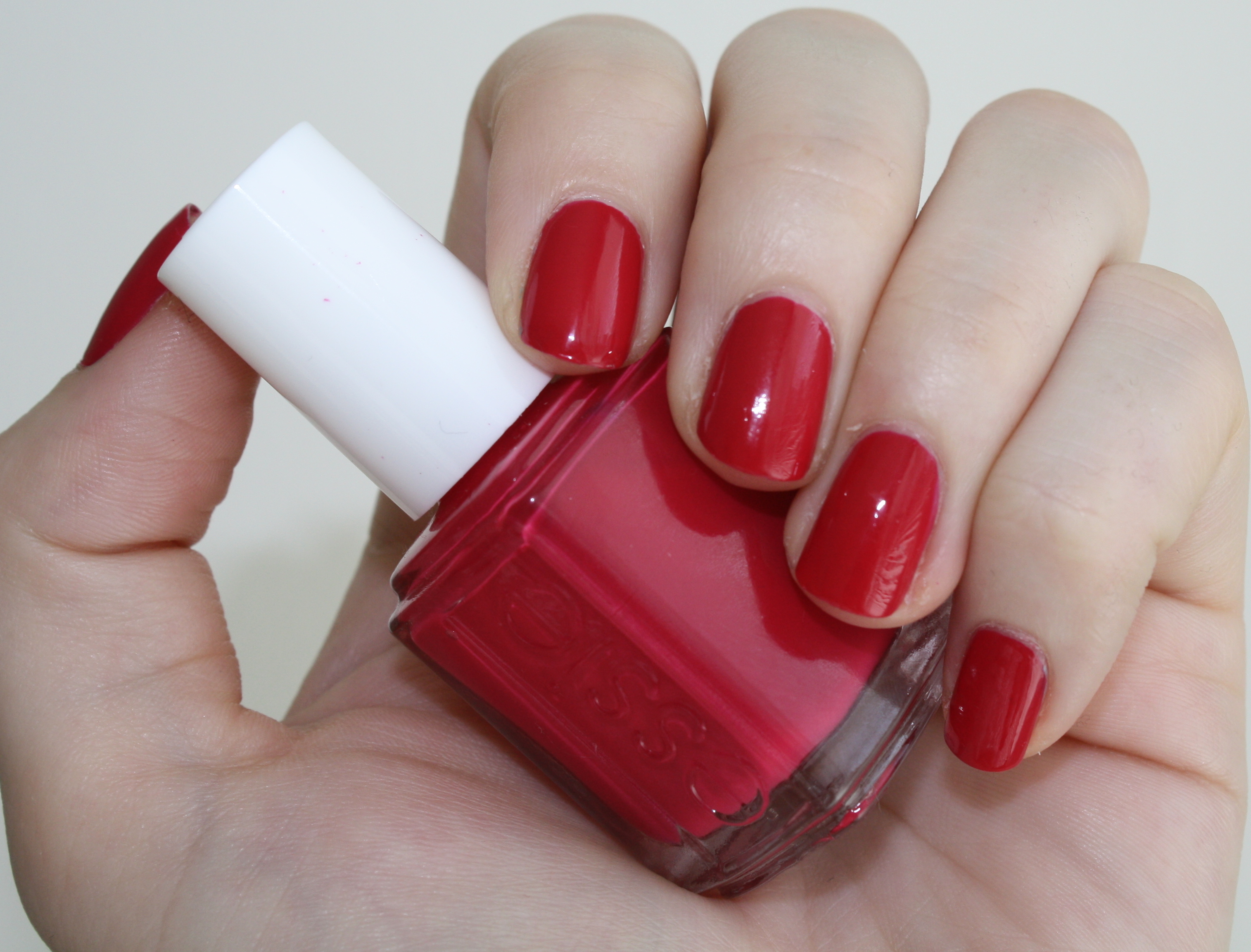 It’s a lovely raspberry red that has great coverage with two coats and... 